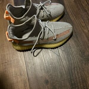 Yeezy Gray and Orange Athletic Shoes